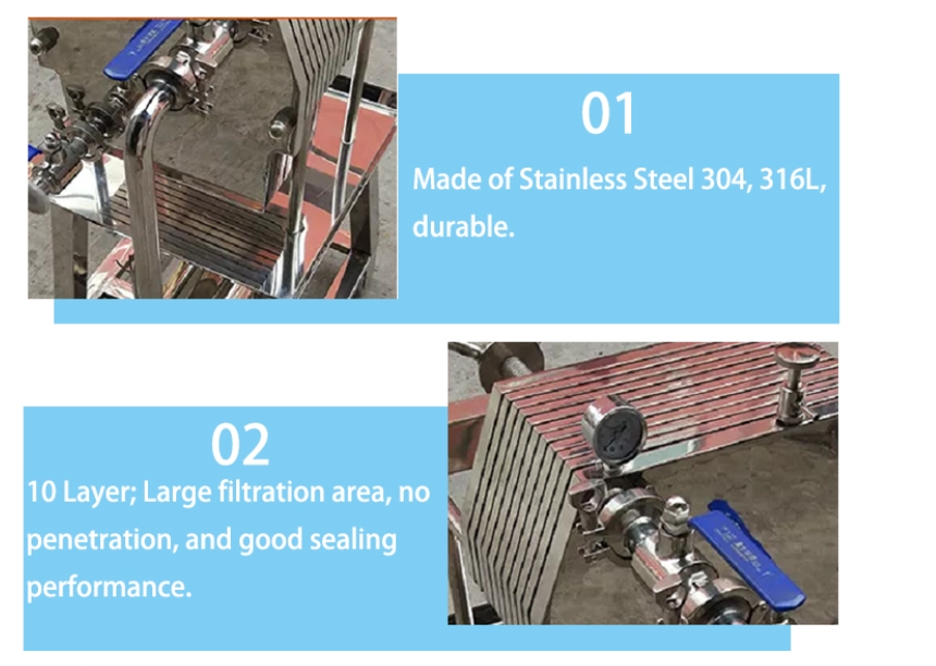 Chinese Factory Stainless Steel Multi-layer Plate And Frame Filter For Wine Filtration